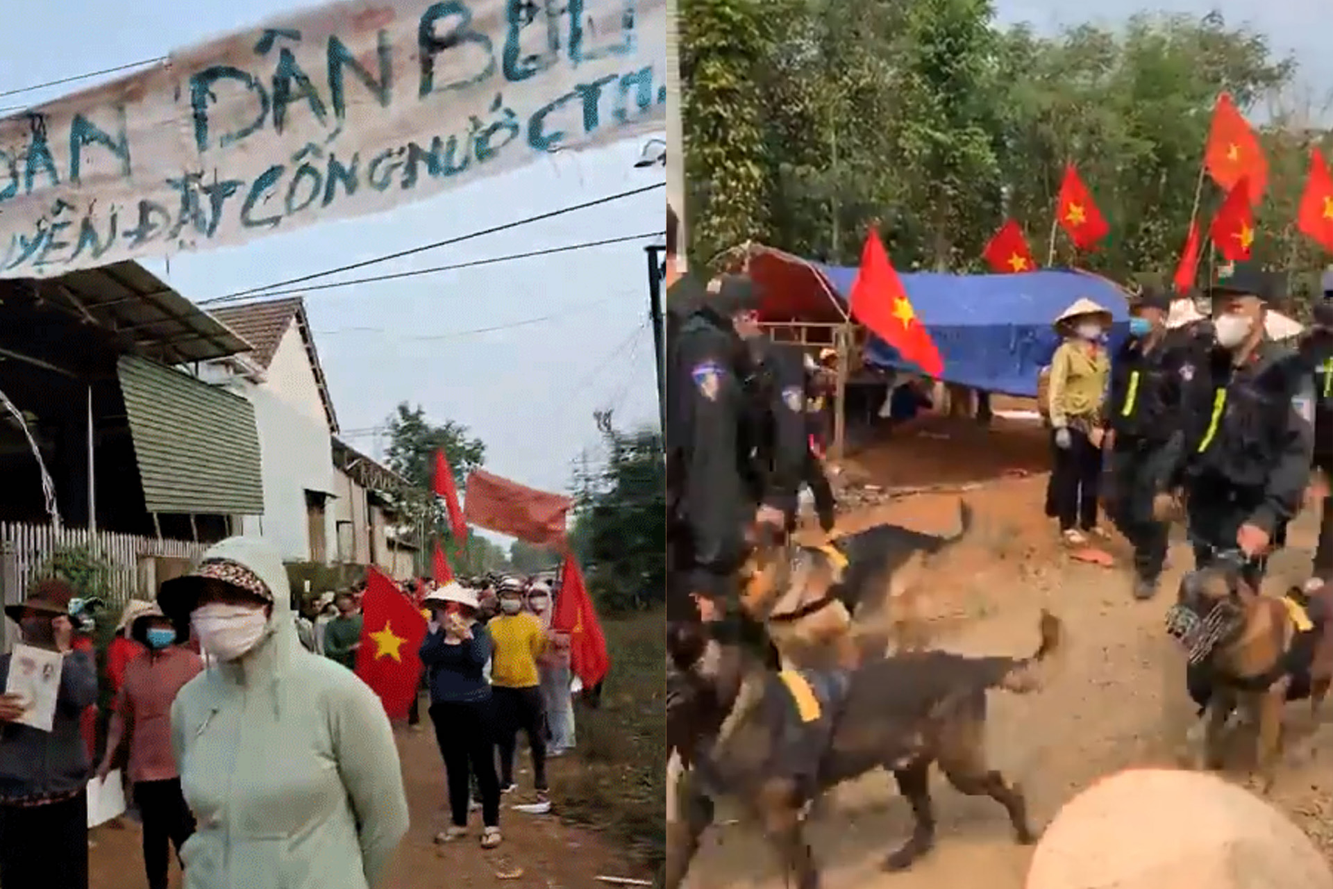 Dega people gathered in protest