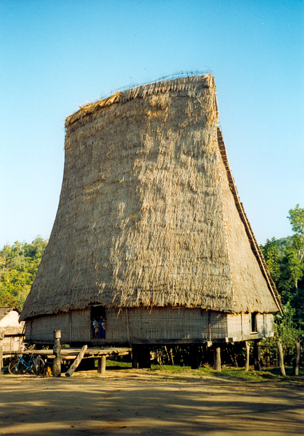 A Bahnar rong, the communal house at the center of the village, at Kon Kotu near Kon Tum